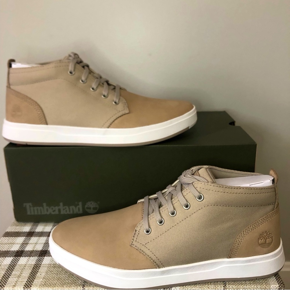 Timberland Men's Tan Beige High-Top Sneakers